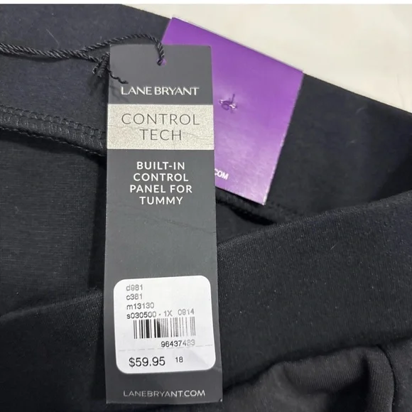 NWT Lane Bryant LIVI Plus Size 18 Black High-Rise Mesh Panels Stretch Leggings - Picture 7 of 7